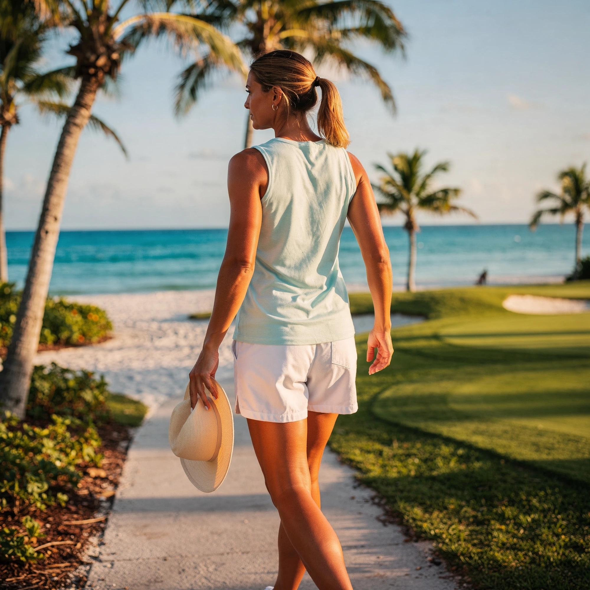 Active woman with a water bottle outdoors in Southwest Florida - gynecologist care process for Fort Myers, FL patients